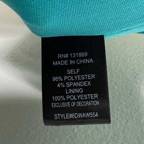 Thirty Thirty Slip Dress MEDIUM Blue Party Feather Trim Mini Going Out Cocktail - Picture 9 of 13